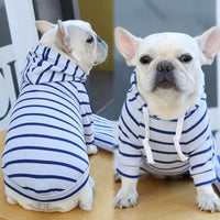 HKM-5510205 Striped Hoodie for Dogs and Cats - Polyester Pet Sweater in Various Color Combinations and Sizes