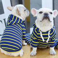 HKM-5510205 Striped Hoodie for Dogs and Cats - Polyester Pet Sweater in Various Color Combinations and Sizes