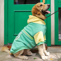 HKM-5511101 Fleece Sweater for Large Dogs with Transparent Pocket in Black and Green
