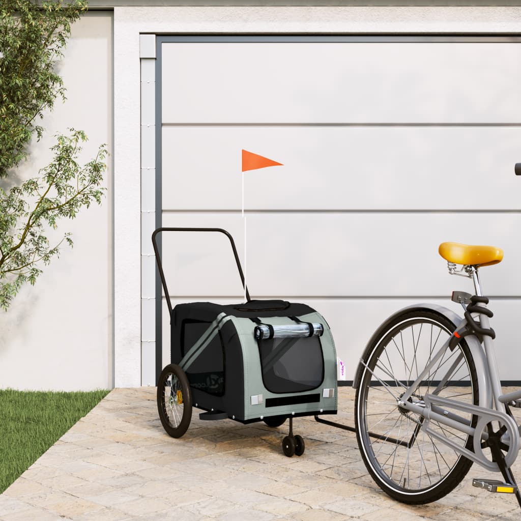 HKM-5511485 Dog Bicycle Trailer with Durable Oxford Fabric, Iron Frame, and Reflectors