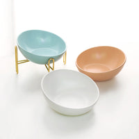 HKM-5511997 Ceramic Pet Bowl - Small 300ML & Medium 600ML Options, Solid Color Kraft Box Packaging