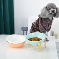 HKM-5511997 Ceramic Pet Bowl - Small 300ML & Medium 600ML Options, Solid Color Kraft Box Packaging