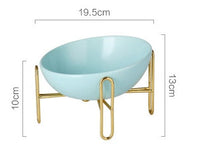HKM-5511997 Ceramic Pet Bowl - Small 300ML & Medium 600ML Options, Solid Color Kraft Box Packaging