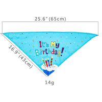 HKM-5513405 First Birthday Party Triangle Set for Pets - Pink/Blue Scarf & Hat, Polyester Decoration
