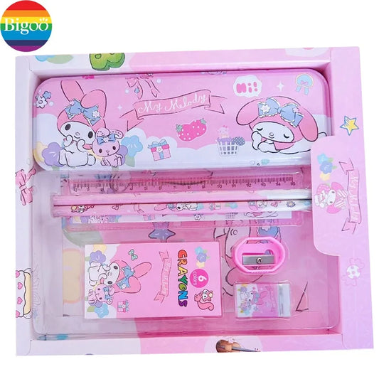 HKM-551379 12-piece Customised School Supplies Set with Pencil Case, Ruler, Eraser and Crayon for Kids