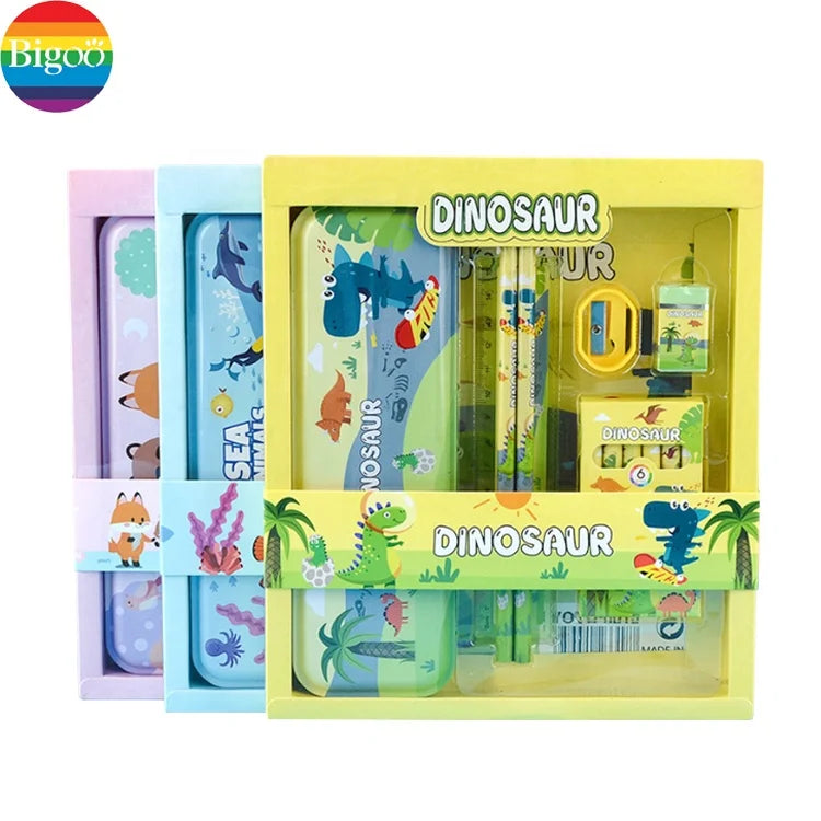 HKM-551379 12-piece Customised School Supplies Set with Pencil Case, Ruler, Eraser and Crayon for Kids