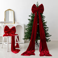 HKM-551379 Large Velvet Bow Decoration for Modern Holiday Décor