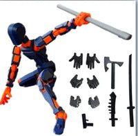 HKM-551379 Movable 3D Dummy Robot Anime Action Figure - PVC Multifunctional Fidget Toy for Kids with Autism