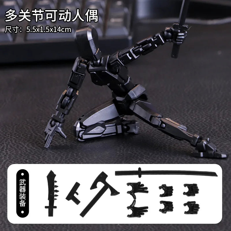 HKM-551379 Movable 3D Dummy Robot Anime Action Figure - PVC Multifunctional Fidget Toy for Kids with Autism