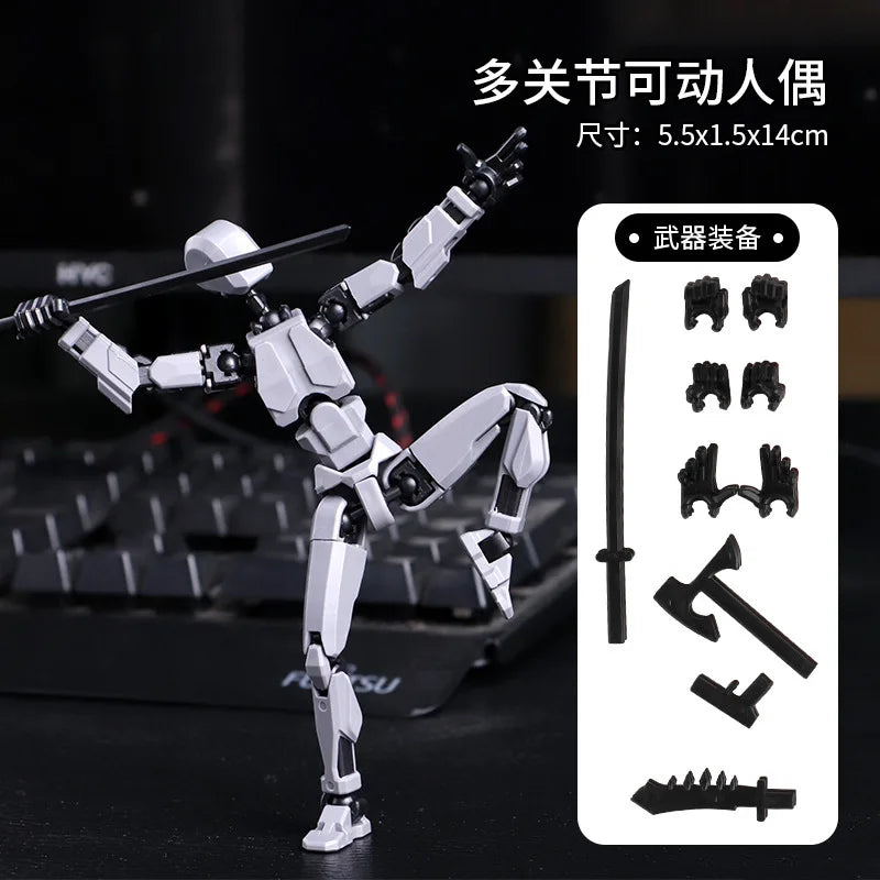 HKM-551379 Movable 3D Dummy Robot Anime Action Figure - PVC Multifunctional Fidget Toy for Kids with Autism