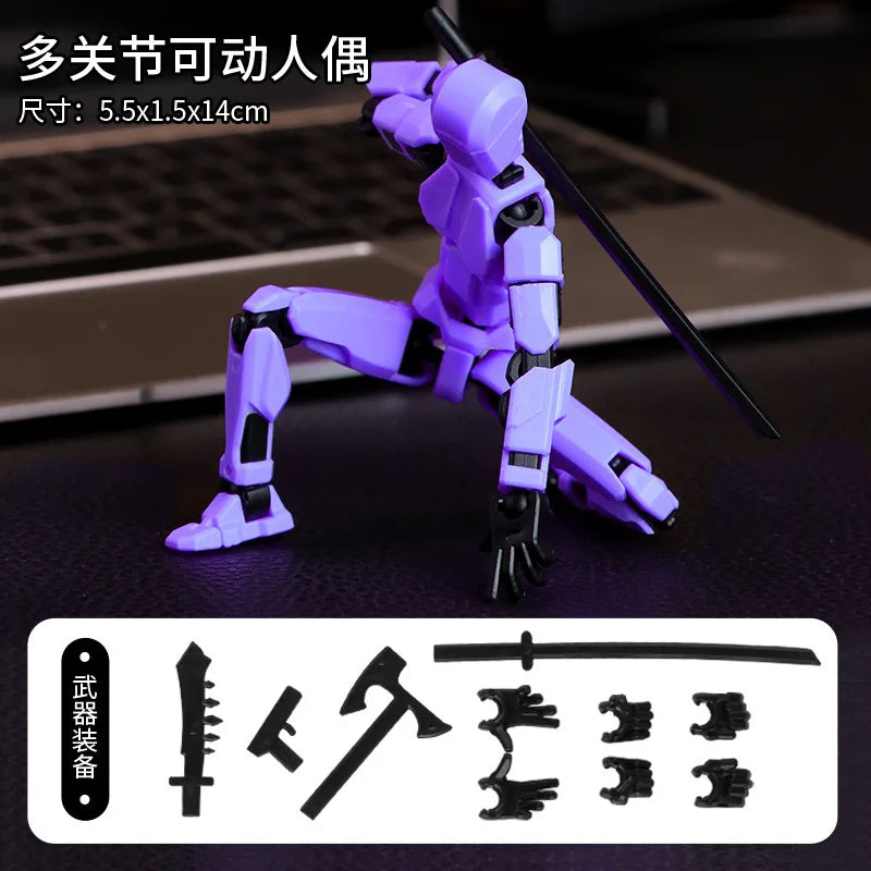 HKM-551379 Movable 3D Dummy Robot Anime Action Figure - PVC Multifunctional Fidget Toy for Kids with Autism