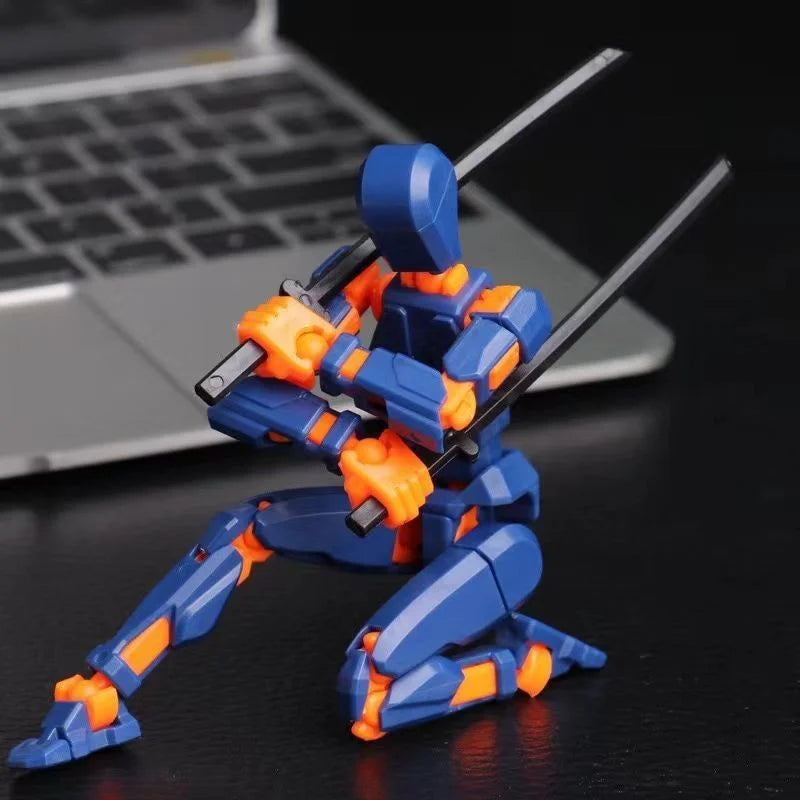 HKM-551379 Movable 3D Dummy Robot Anime Action Figure - PVC Multifunctional Fidget Toy for Kids with Autism