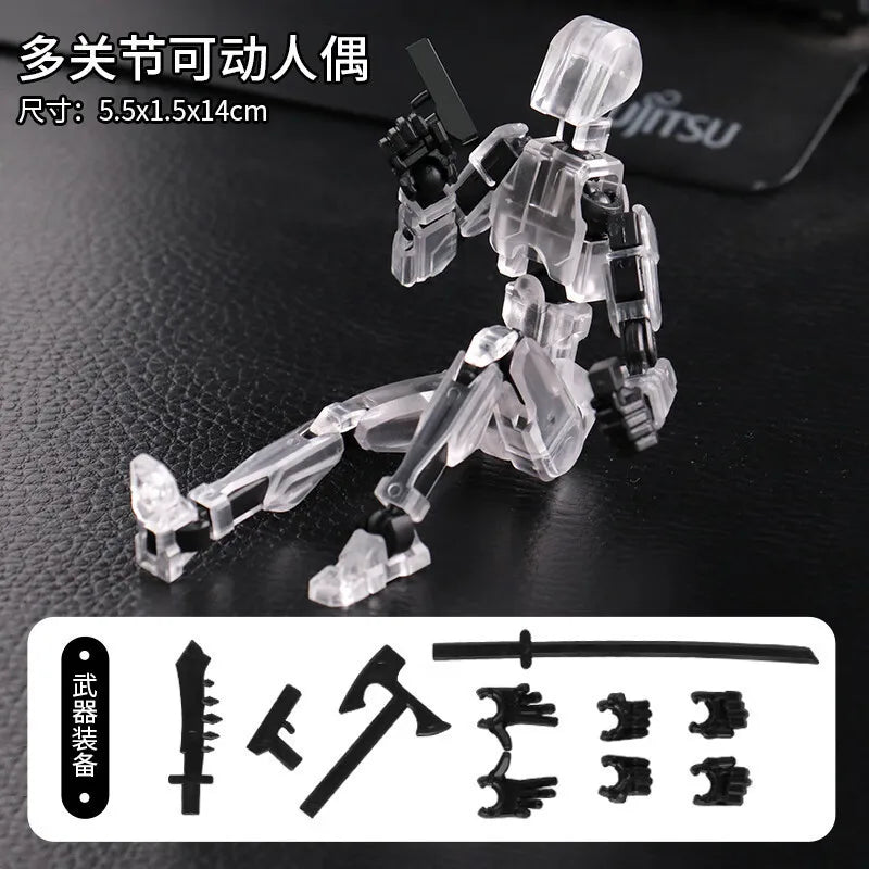 HKM-551379 Movable 3D Dummy Robot Anime Action Figure - PVC Multifunctional Fidget Toy for Kids with Autism