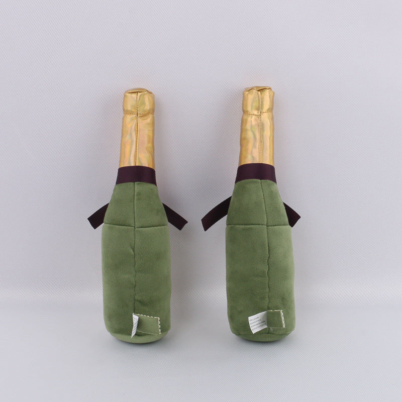 HKM-5515453 Plush Beer Bottle Toy for Dogs - Soft Crystal Super Breathable Cloth, PP Cotton Filling