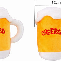 HKM-5515453 Plush Beer Bottle Toy for Dogs - Soft Crystal Super Breathable Cloth, PP Cotton Filling