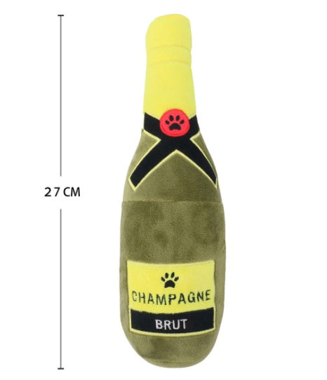 HKM-5515453 Plush Beer Bottle Toy for Dogs - Soft Crystal Super Breathable Cloth, PP Cotton Filling