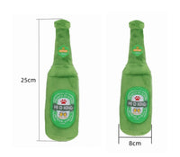 HKM-5515453 Plush Beer Bottle Toy for Dogs - Soft Crystal Super Breathable Cloth, PP Cotton Filling