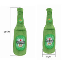 HKM-5515453 Plush Beer Bottle Toy for Dogs - Soft Crystal Super Breathable Cloth, PP Cotton Filling