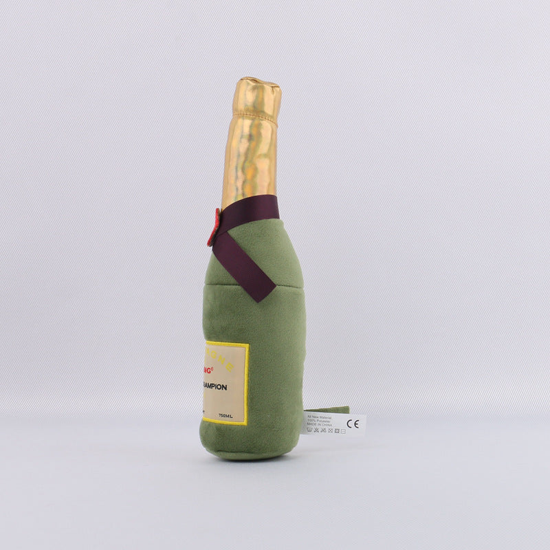 HKM-5515453 Plush Beer Bottle Toy for Dogs - Soft Crystal Super Breathable Cloth, PP Cotton Filling