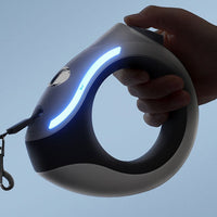 HKM-5515581 3M Reflective Retractable Dog Leash with LED Safety Light, Automatic Lock, 80kg Pulling Capacity