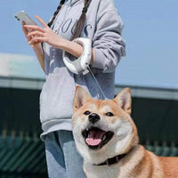 HKM-5515581 3M Reflective Retractable Dog Leash with LED Safety Light, Automatic Lock, 80kg Pulling Capacity