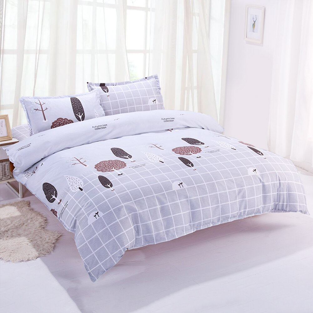 HKM-551571 Cartoon-Themed Thickened Four-Piece Polyester Bedding Set