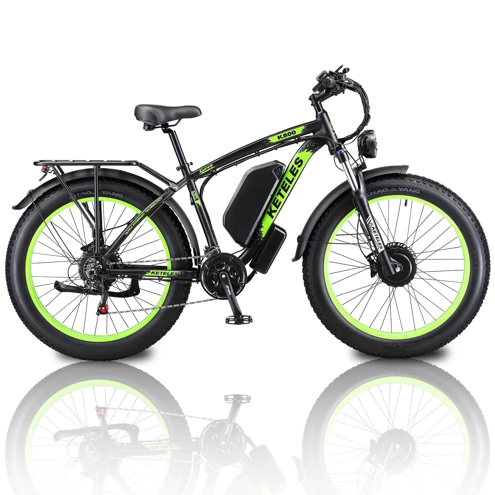 HKM-551571 K800 Electric Bicycle Frame 26 Inch 48V 1000W with 18Ah Lithium Battery, Shimano 21-Speed, Hydraulic Brakes
