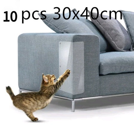 HKM-5515965 Cat Claw Protector Pads for Leather Furniture - Anti-Scratch PVC Film, Universal Fit for Sofas and More