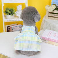 HKM-5516349 Purple and Emerald Plaid Layered Skirt for Dogs, Casual Pet Clothing