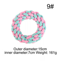 HKM-5516605 Multi-Color Cotton Rope Knot Dog Toy for Chewing and Dental Health