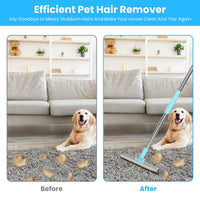 HKM-5517373 Adjustable Telescopic Pet Hair Removal Rake with Copper Head for Carpets, Rugs, and Upholstery