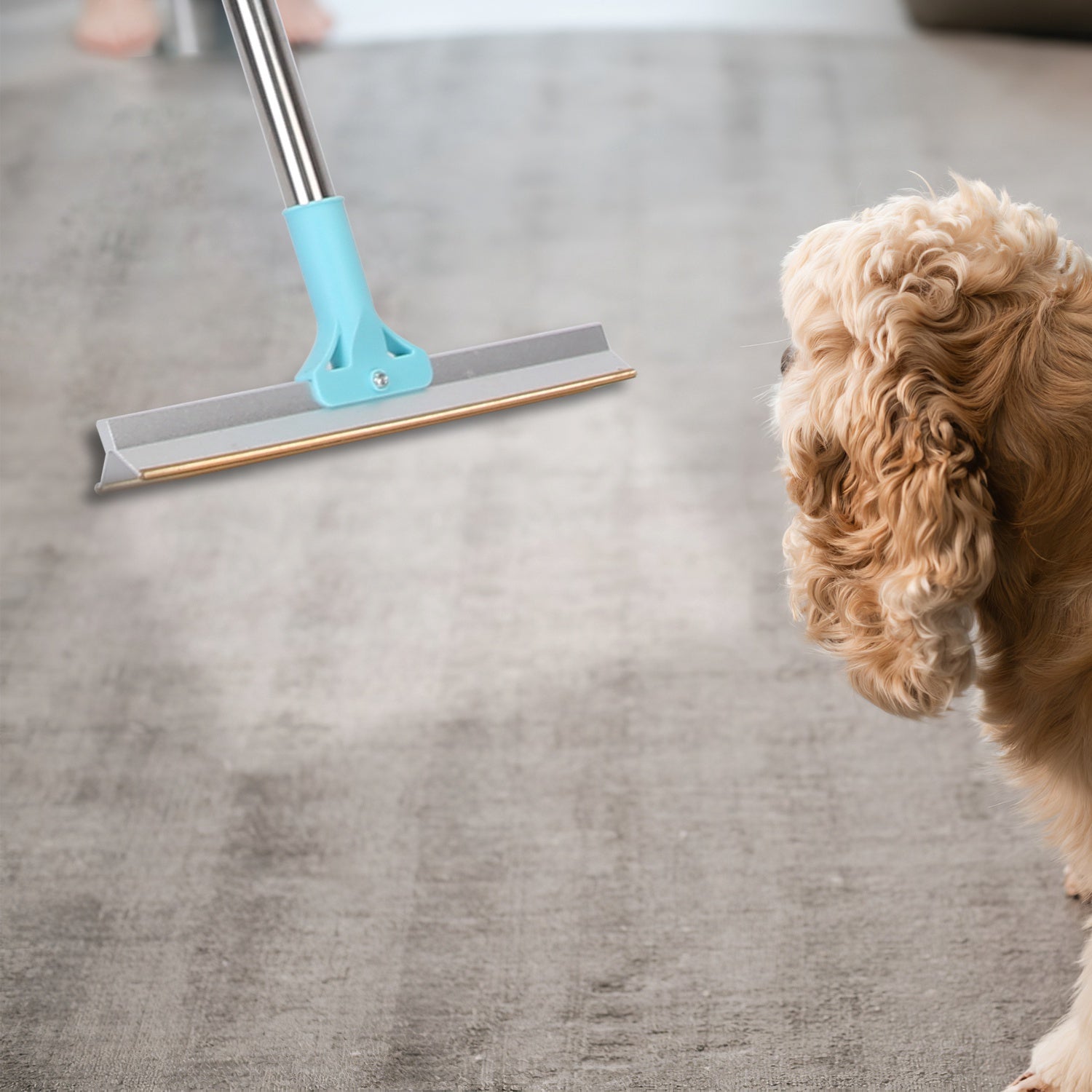 HKM-5517373 Adjustable Telescopic Pet Hair Removal Rake with Copper Head for Carpets, Rugs, and Upholstery