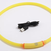 HKM-5517757 Waterproof LED Luminous Pet Dog Collar - Adjustable, Safe for Night Walks, Available in Multiple Colors