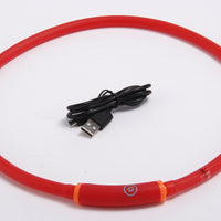 HKM-5517757 Waterproof LED Luminous Pet Dog Collar - Adjustable, Safe for Night Walks, Available in Multiple Colors