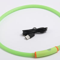 HKM-5517757 Waterproof LED Luminous Pet Dog Collar - Adjustable, Safe for Night Walks, Available in Multiple Colors