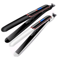 HKM-551891 Gold Ceramic Hair Straightener with LED Display, Adjustable Temperature for Wet and Dry Hair, 21mm-30mm Curling Iron