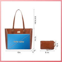 HKM-551955 Classic Crocodile Pattern Large Business Handbag and Purse Set for Ladies Laptop & Computer Use