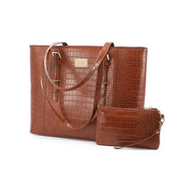 HKM-551955 Classic Crocodile Pattern Large Business Handbag and Purse Set for Ladies Laptop & Computer Use
