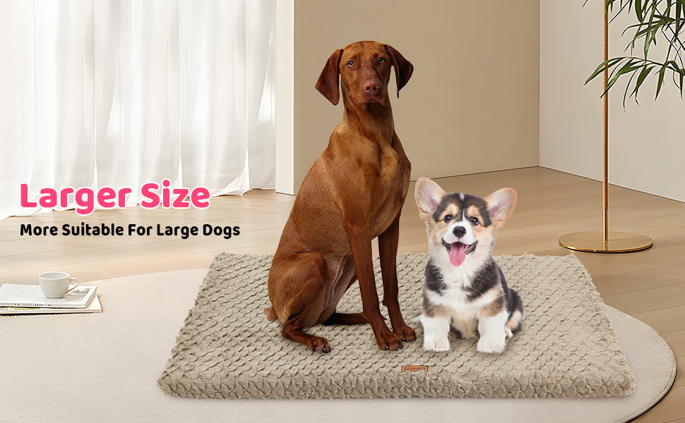 HKM-5520189 Ultra Soft Plush Dog Bed with Removable Washable Cover - Anti-Slip Mat for Medium to Large Pets, All-Season Comfort