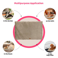HKM-5520189 Ultra Soft Plush Dog Bed with Removable Washable Cover - Anti-Slip Mat for Medium to Large Pets, All-Season Comfort