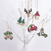 HKM-552019 Creative Wooden Christmas Tree Decoration Pendant - Charming Holiday Ornament for Festive Atmosphere