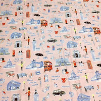 HKM-552083 Handmade Cartoon Print Cotton Fabric - 100% Muslin Shirt Dress Material (140 x 45cm)