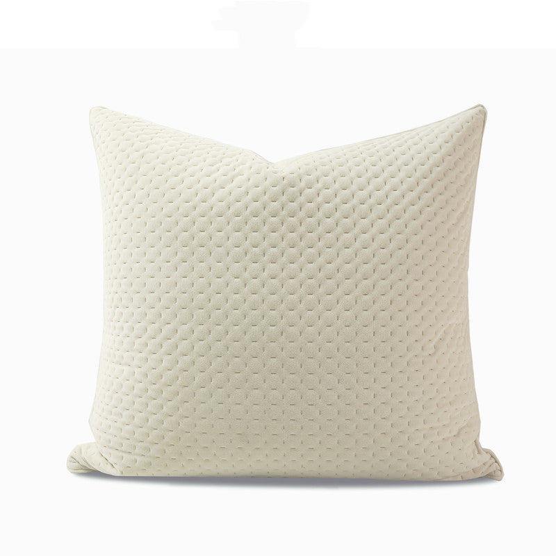 HKM-552083 Milky White Flannel Square Cushion for Bedside and Sofa, Multiple Sizes Available