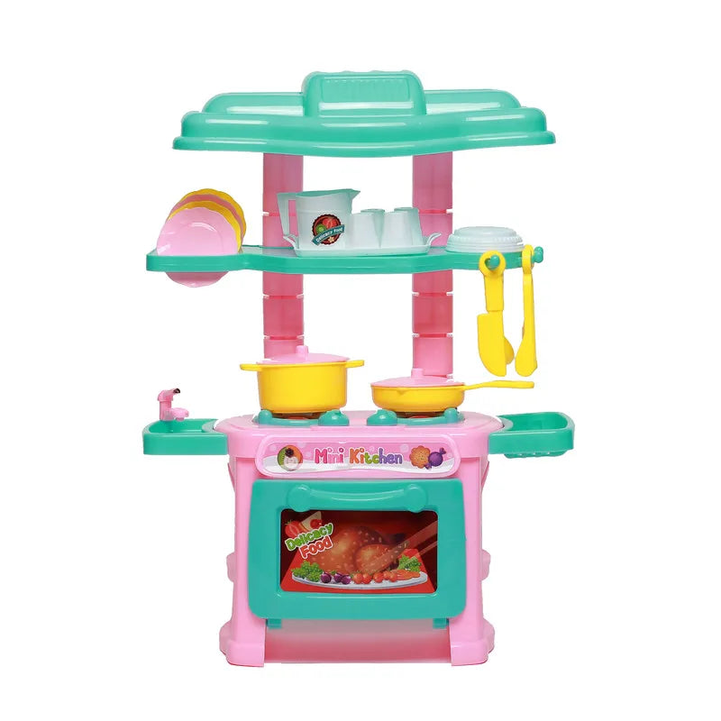 HKM-552083 Mini Kitchen Cooking Play Set for Kids – 48-Piece Pretend Play Toy Set
