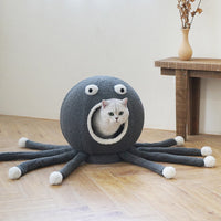 HKM-5521597 Plush Octopus Shaped Pet Nest for Cats, Cozy and Spacious Design, 40x40x42cm