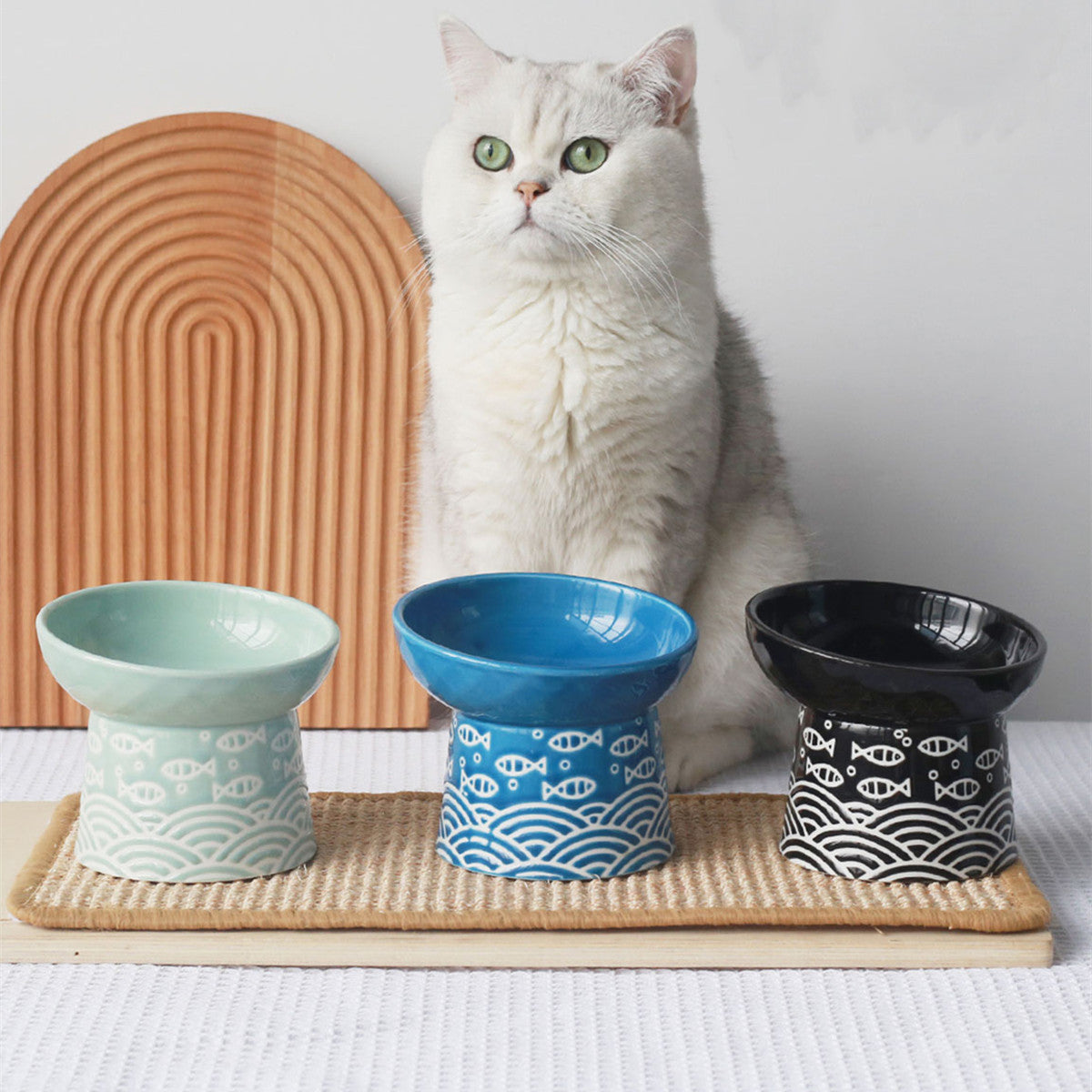 HKM-5521725 Pet Ceramic Bowl in Japanese Style - 200ml Capacity, Available in Multiple Colors