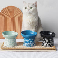 HKM-5521725 Pet Ceramic Bowl in Japanese Style - 200ml Capacity, Available in Multiple Colors
