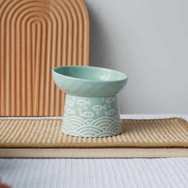 HKM-5521725 Pet Ceramic Bowl in Japanese Style - 200ml Capacity, Available in Multiple Colors