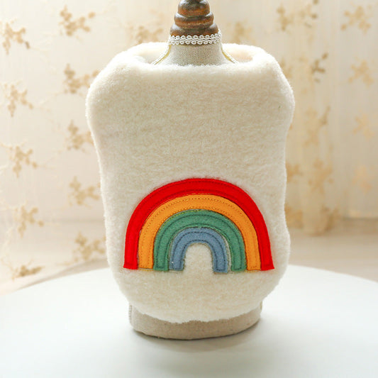 HKM-5522109 Warm Four-Color Love Vest - Rainbow Leisure Skirt Top
