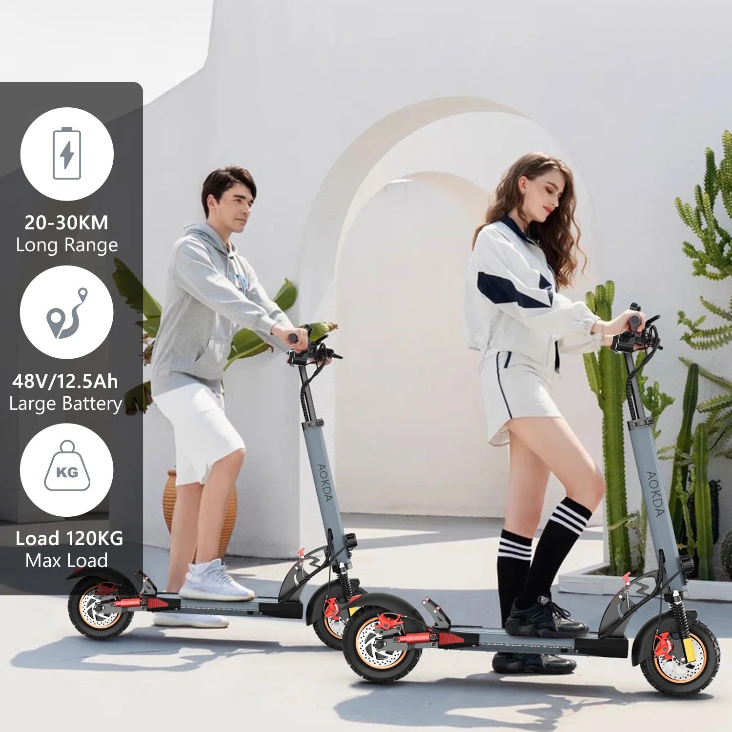 HKM-552275 Foldable 10-Inch Electric Scooter with 800W Motor, Max Speed 45 km/h, Dual Suspension, Lightweight & Waterproof for Youth and Adults